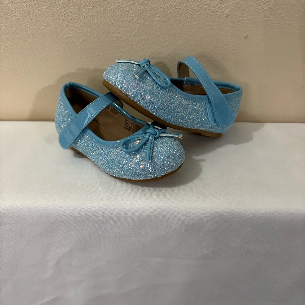 Otter momo sparkle Charming Blue Glitter Kids Dress Shoes